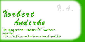 norbert andirko business card